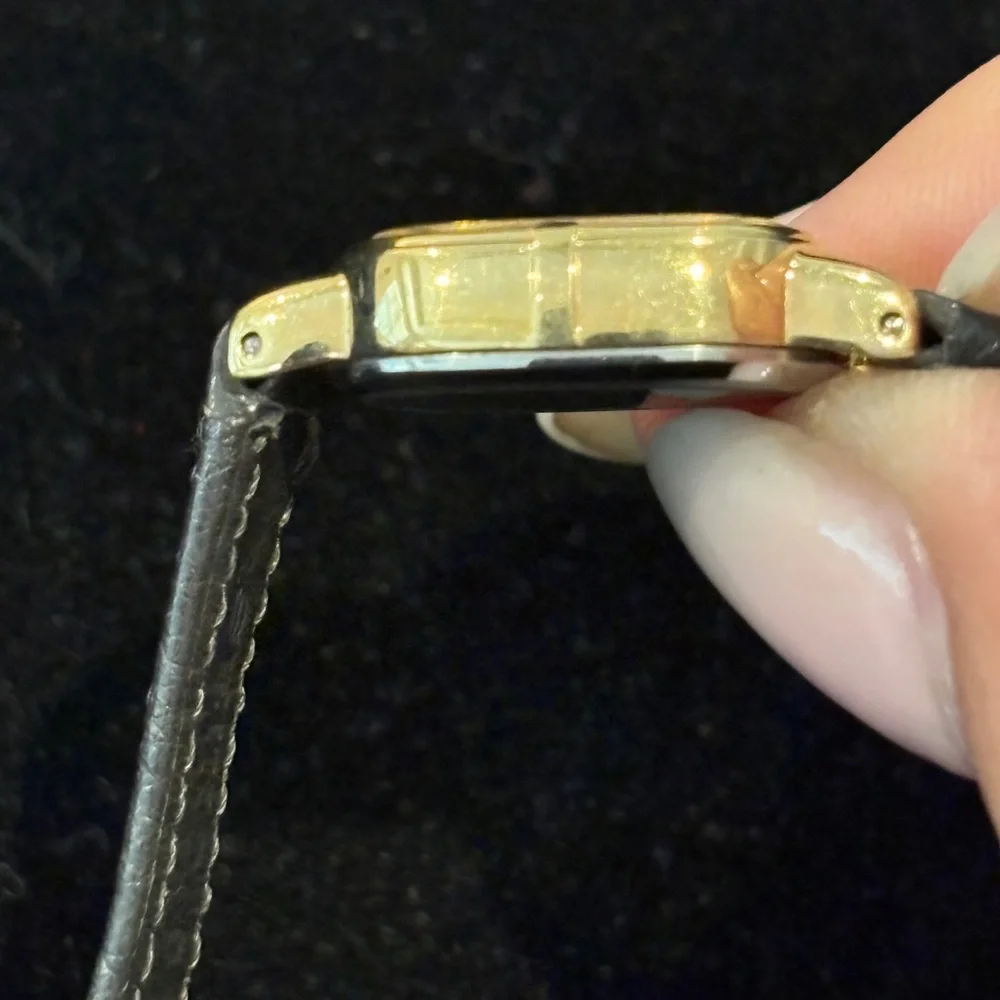 Seiko Gold-Tone Case Silver Dial Watch with Gray Strap